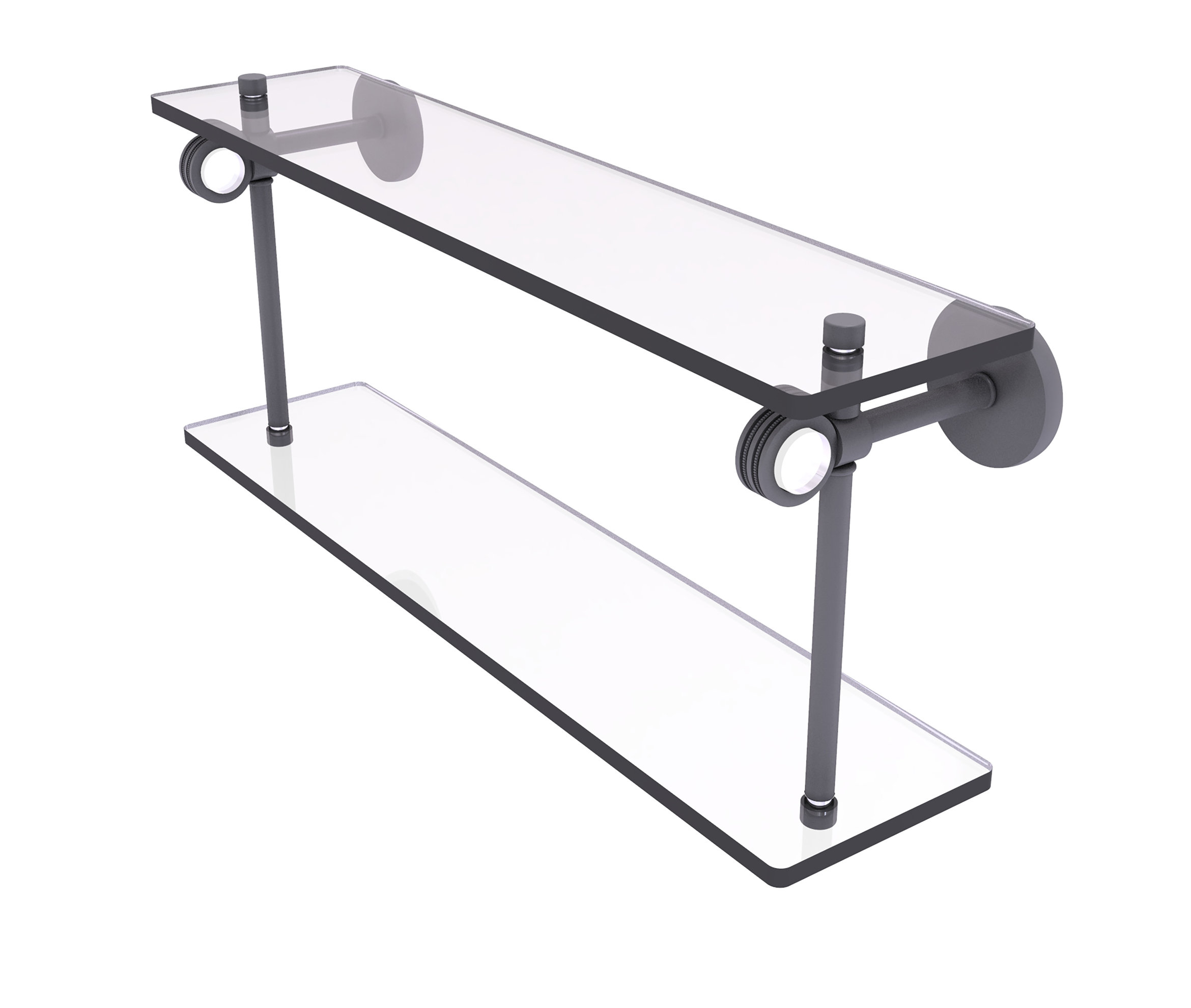 Red Barrel Studio® Margolis Double Glass Wall Shelf Wayfair