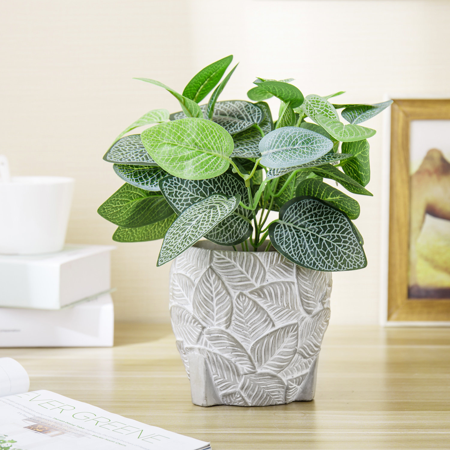 Primrue 9.84'' Faux Foliage Plant in Cement Pot Wayfair