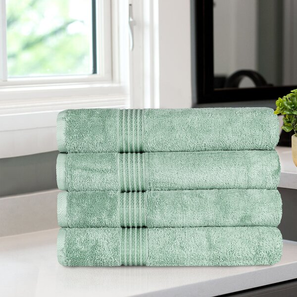 Pack of 4 The Big One Solid Bath Towel 30" x 54" 100% Cotton Tropical Green 
