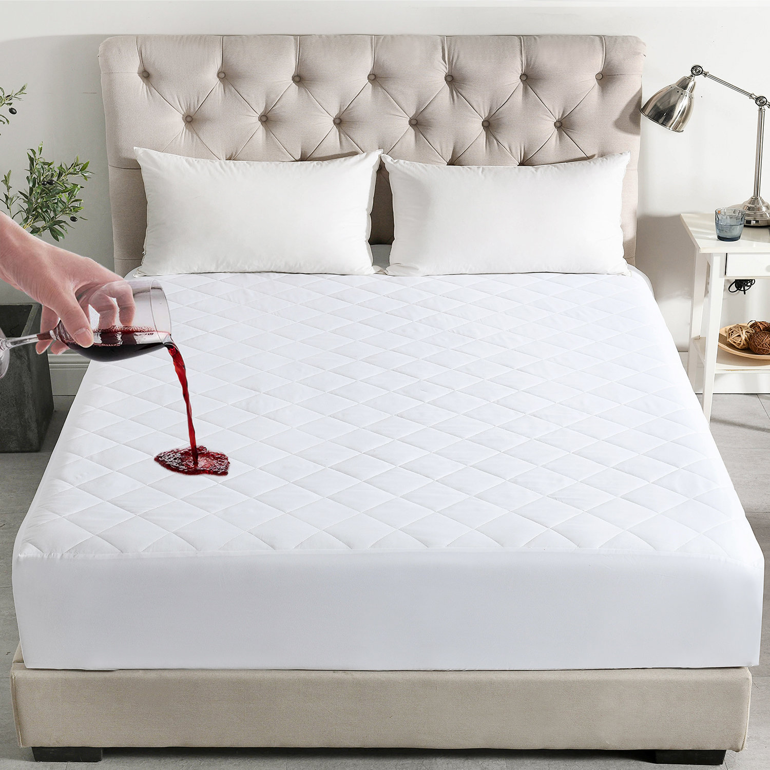 Bamboo Mattress Protector Waterproof Matress Cover Cooling Quilted Fitted Deep 