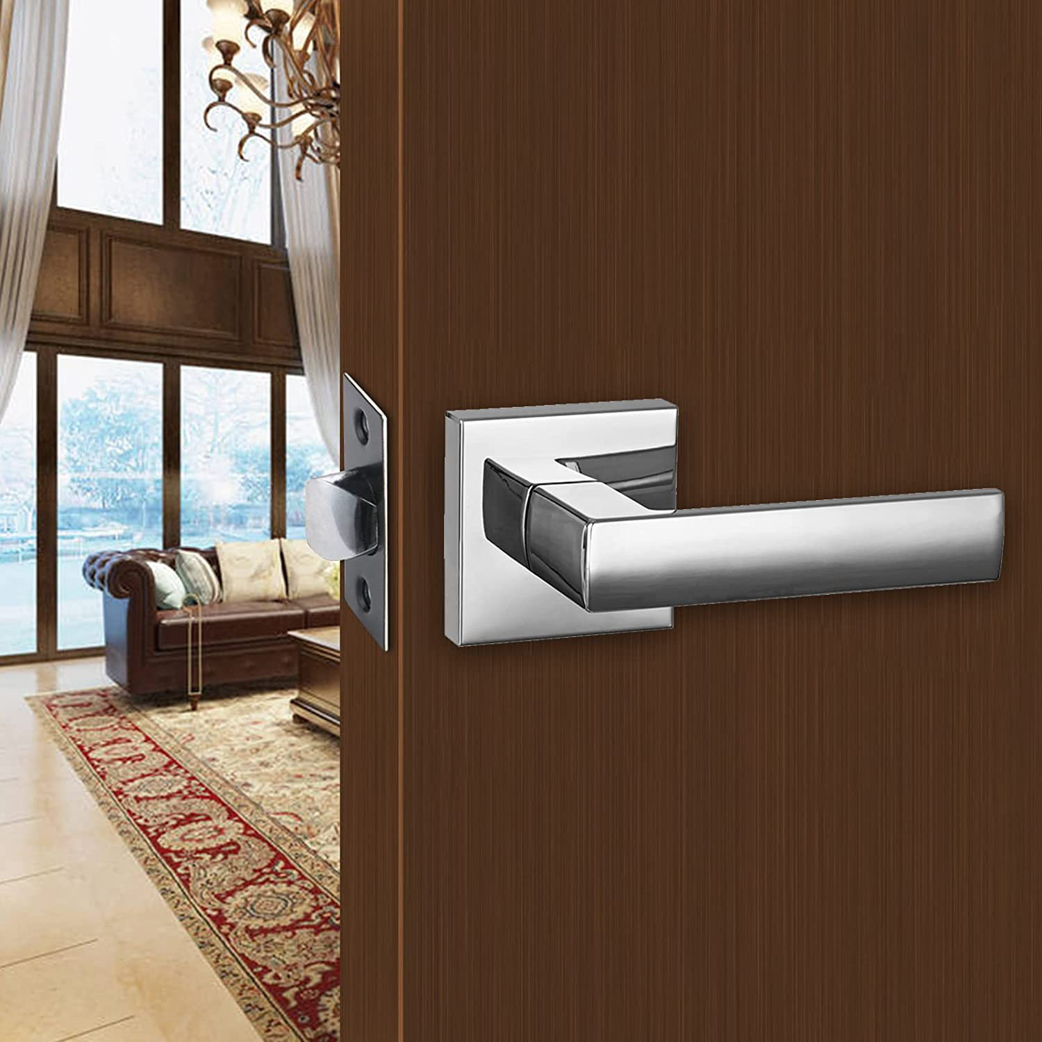 NEWBANG Heavy Duty Passage Door Lever, Left Or Right Handing, Polished