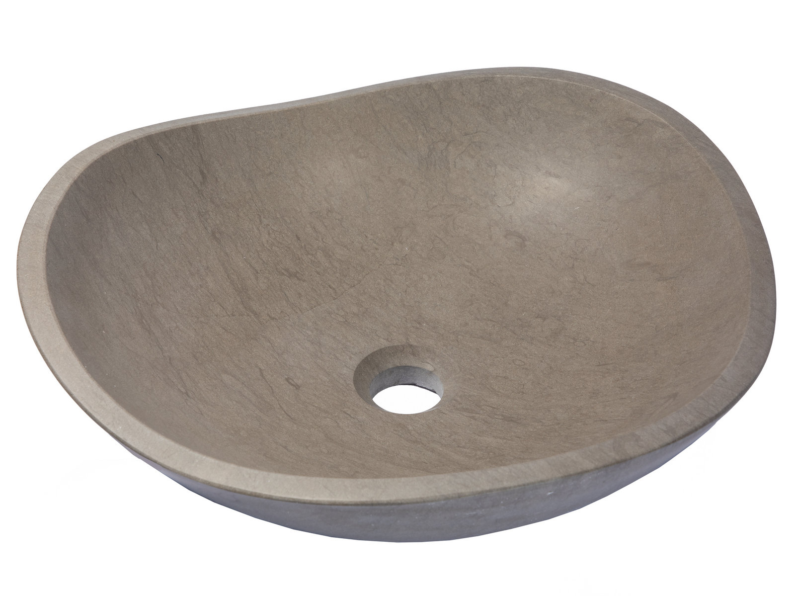 EdenBath Eden Bath 16'' Gray Marble Circular Vessel Bathroom Sink Wayfair