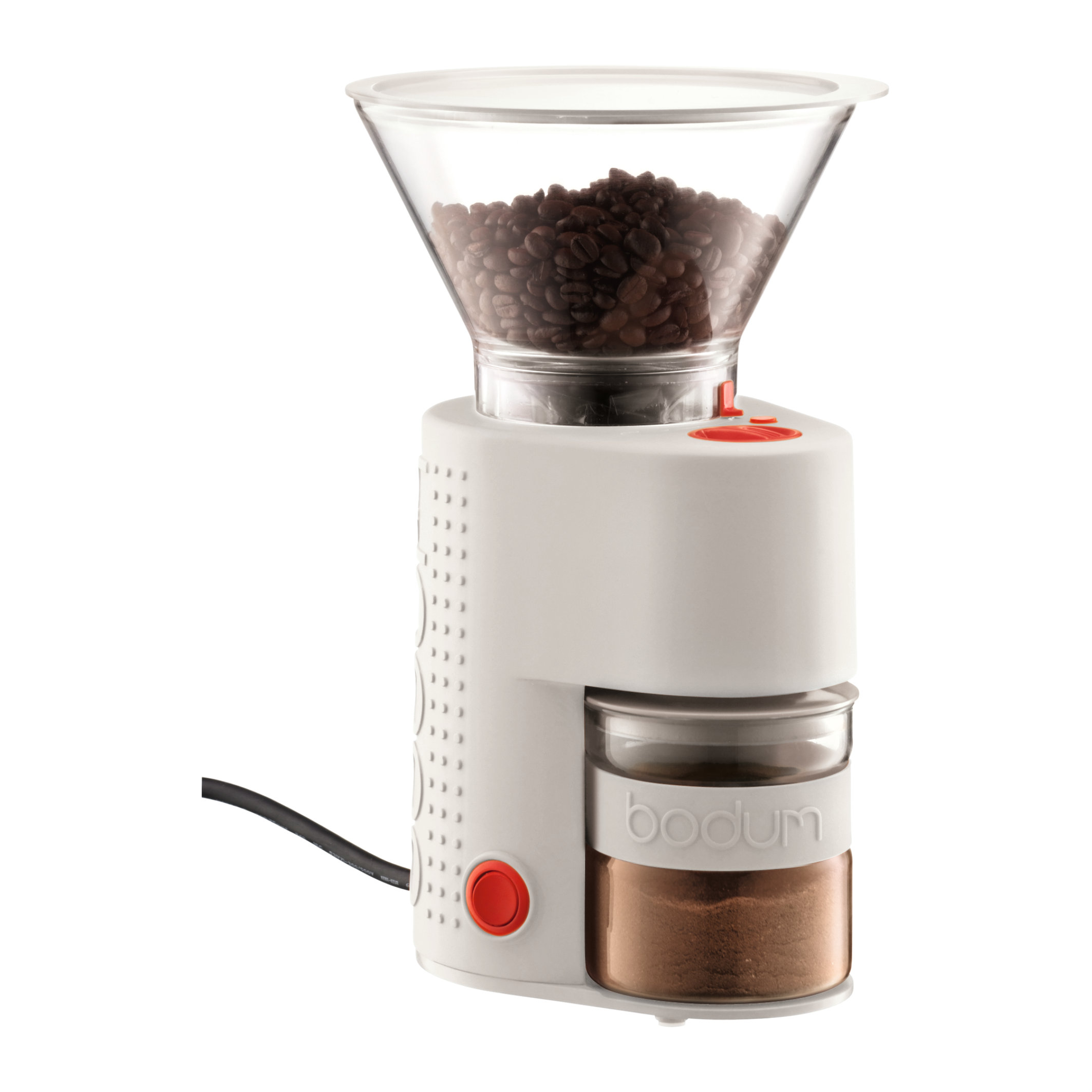 Bodum Bistro Electric Burr Coffee Grinder Finish Off-White