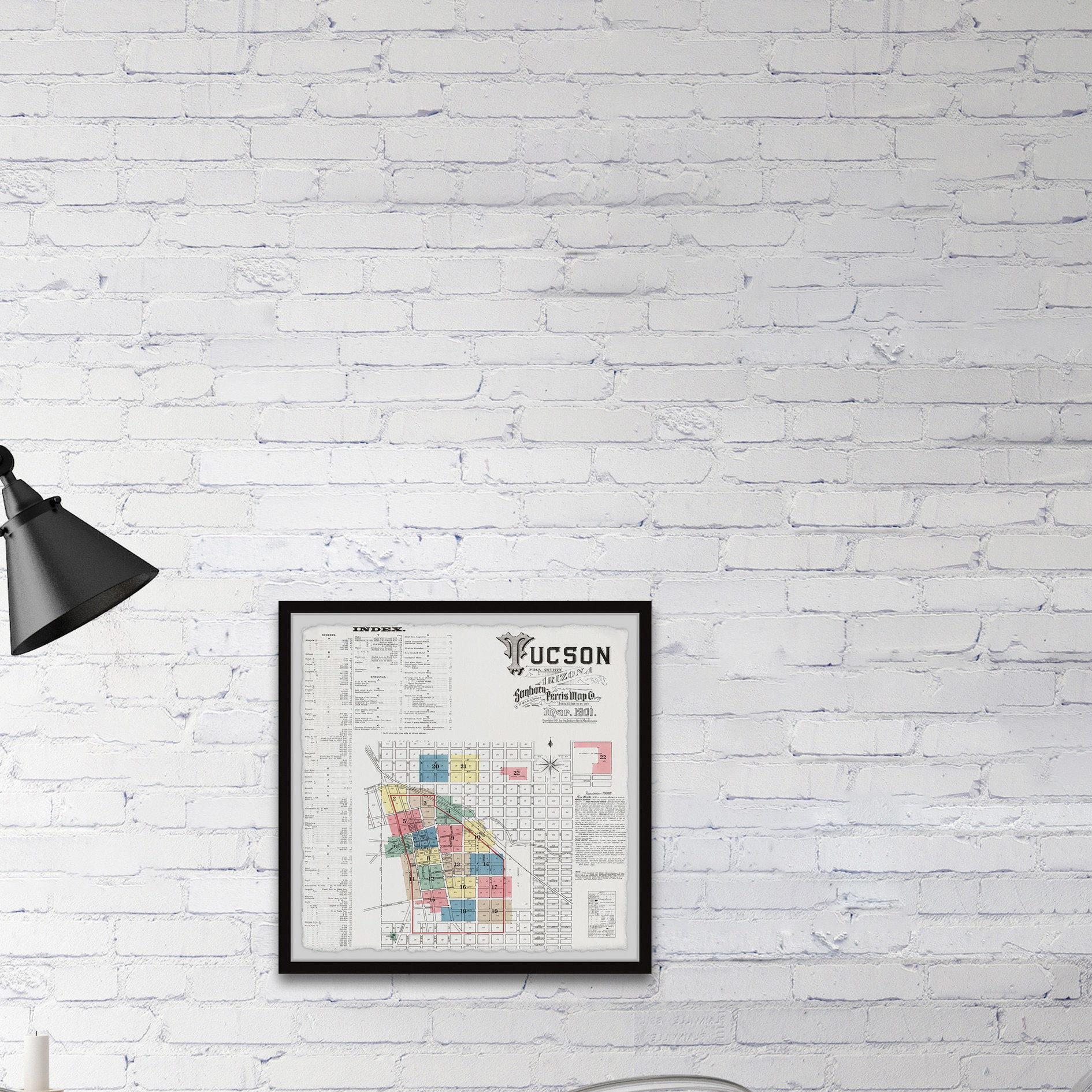 Trinx Tucson Map Picture Frame Graphic Art Wayfair