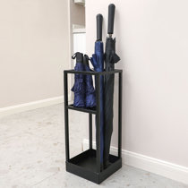 Simple Umbrella Stand Walking Stick Storage Holder Rack Hook Steel Home Office 