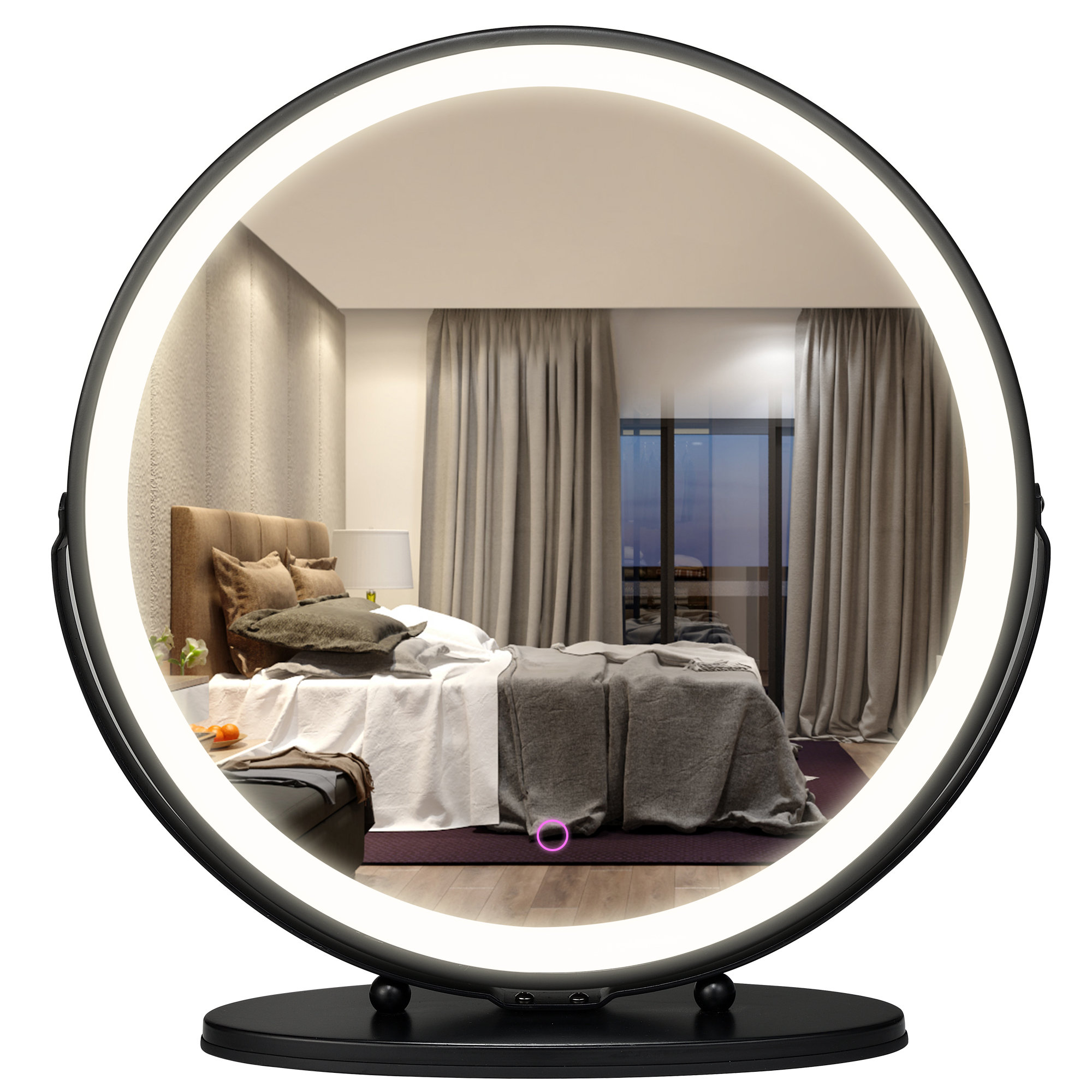 Orren Ellis Chatham Square Round LED Metal Dresser Mirror Wayfair
