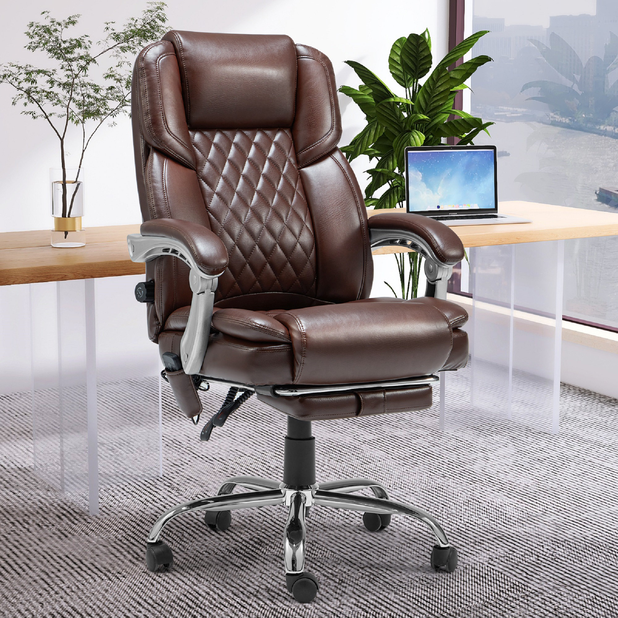 Inbox Zero Katrein Ergonomic Heated Massage Executive Chair Wayfair