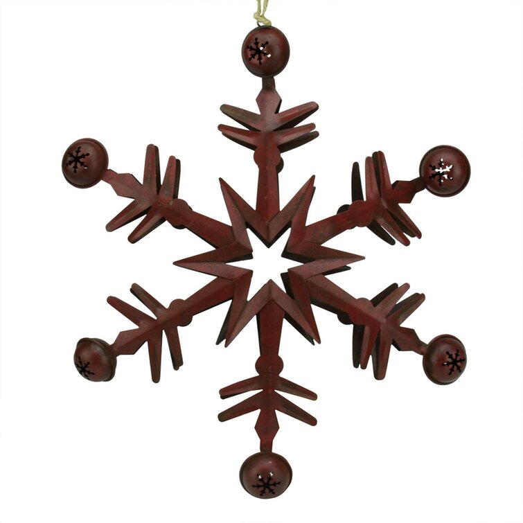 Christmas Snowflake With Metal Bells Ornament 