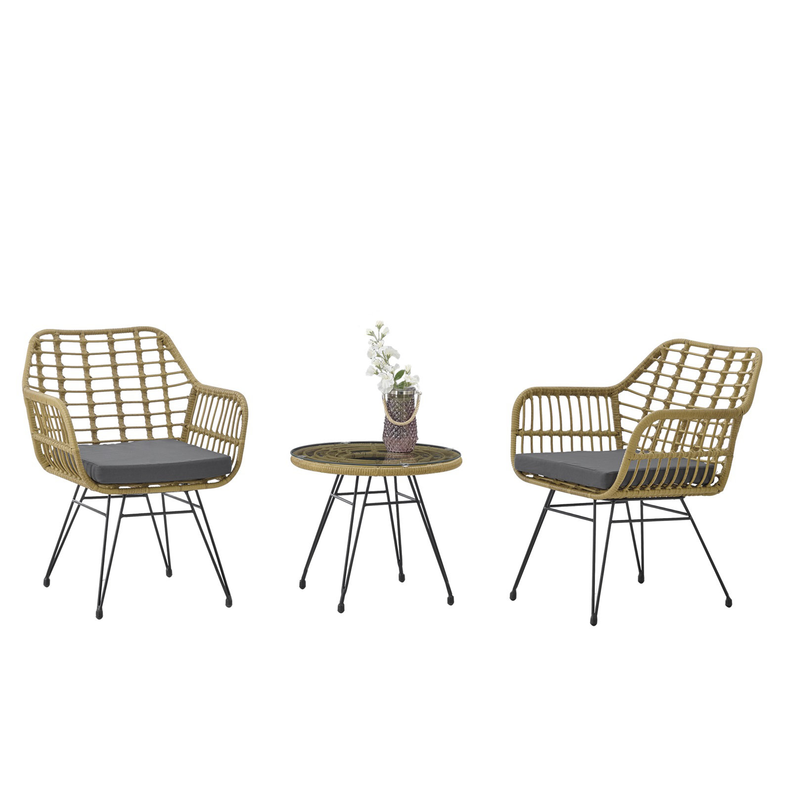 Bayou Breeze Tyntesfield Wicker/Rattan 3 - Person Seating Group | Wayfair