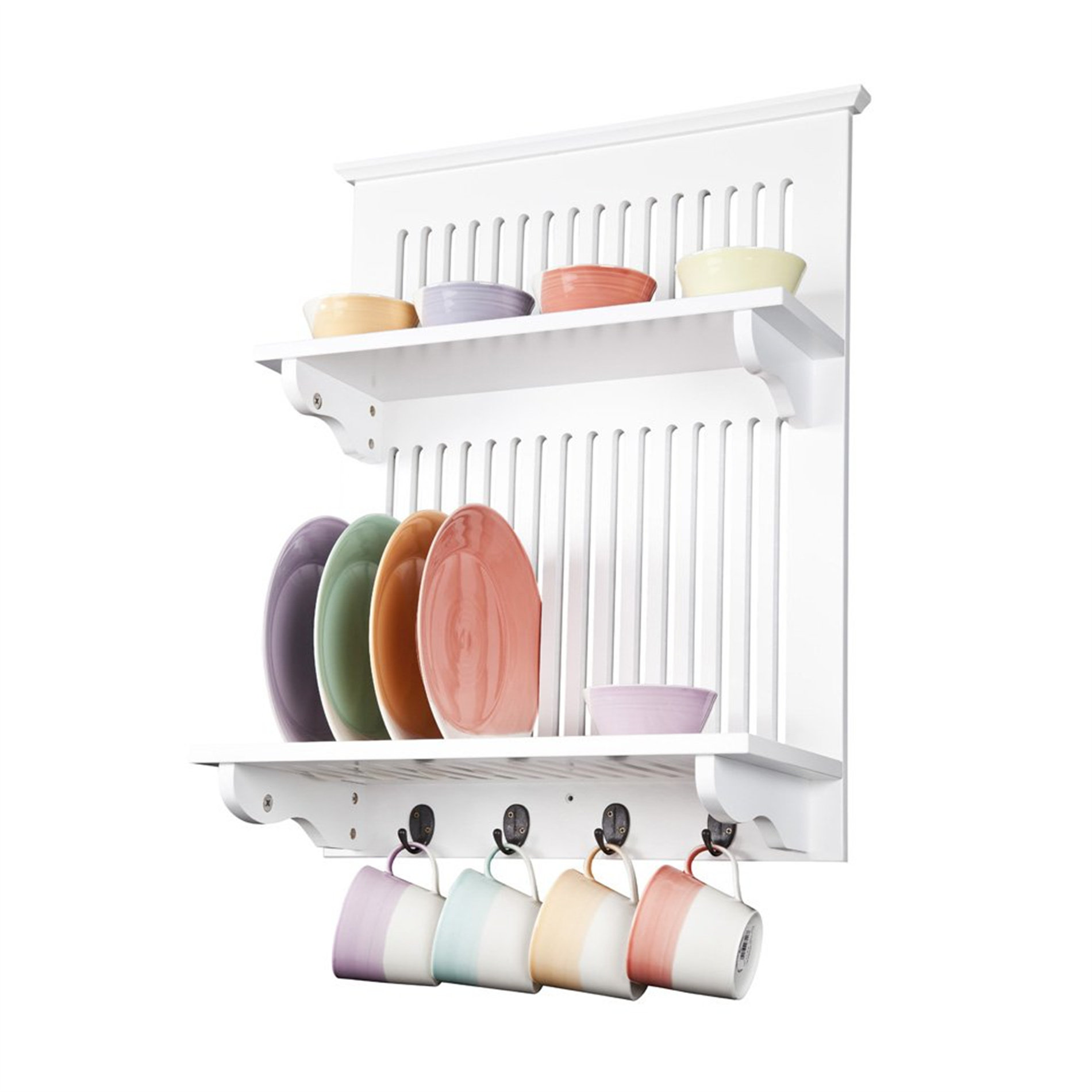 Current Kitchen Plate Rack Belfry Kitchen Aston Kitchen Plate Rack Wall Mounted White Wooden ...