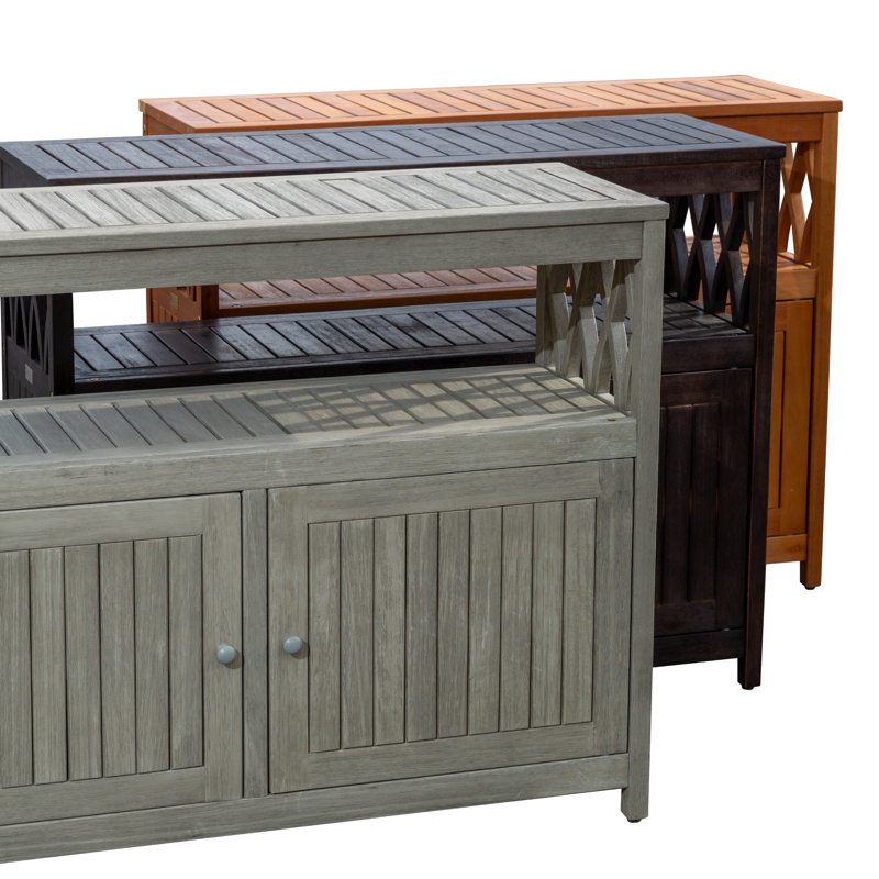 Highland Dunes Buecker Eucalyptus Outdoor Buffet & Console Table ...
