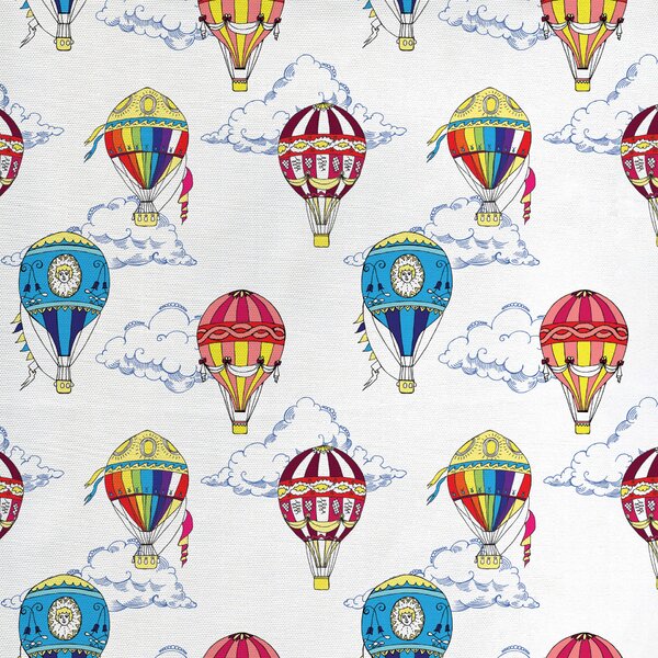 catalogus Luik Licht Bless international Sketches Clouds and Hot Air Balloons Fabric | Wayfair