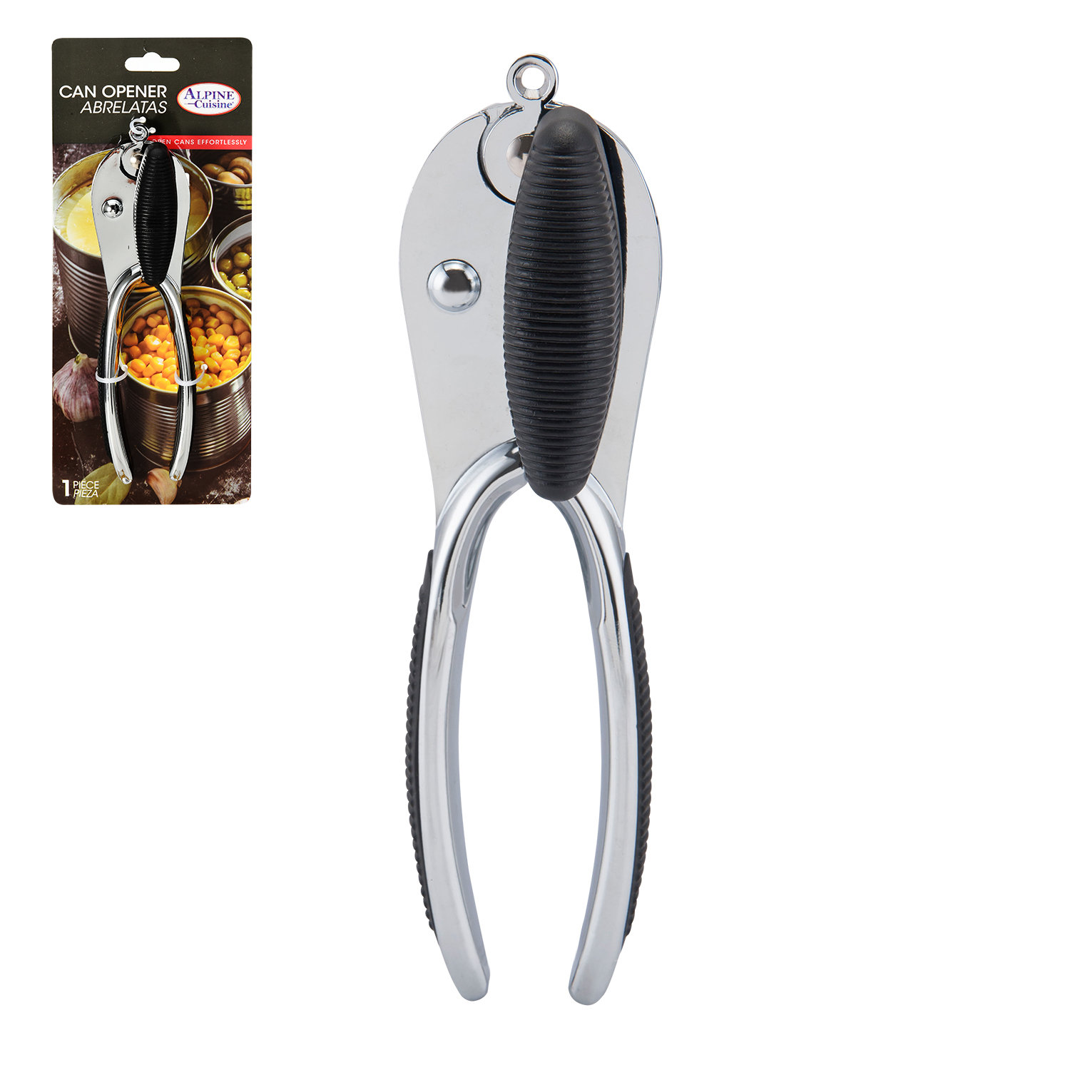 Alpine Cuisine Zinc Alloy HeavyDuty Can Opener 7.5 Inch With Ergonomic