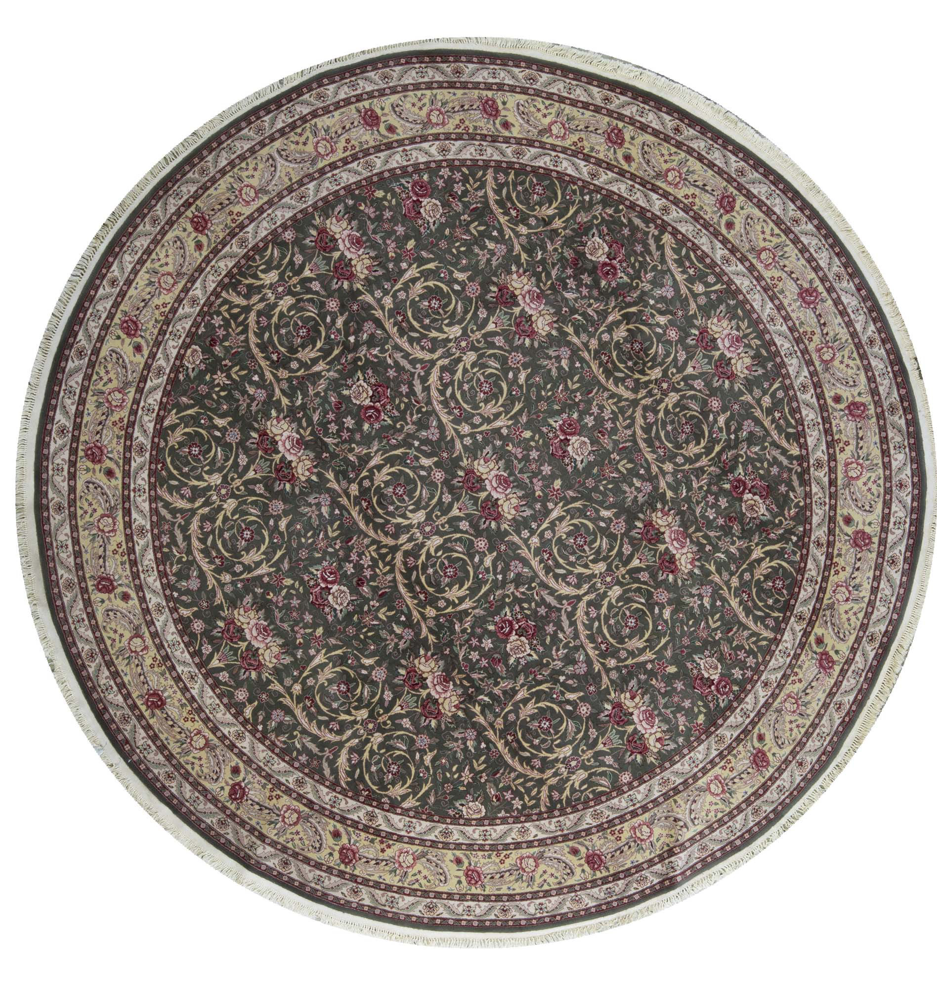 Bokara Rug Co., Inc. HandKnotted HighQuality Olive Green and Gold Round Area Rug Wayfair