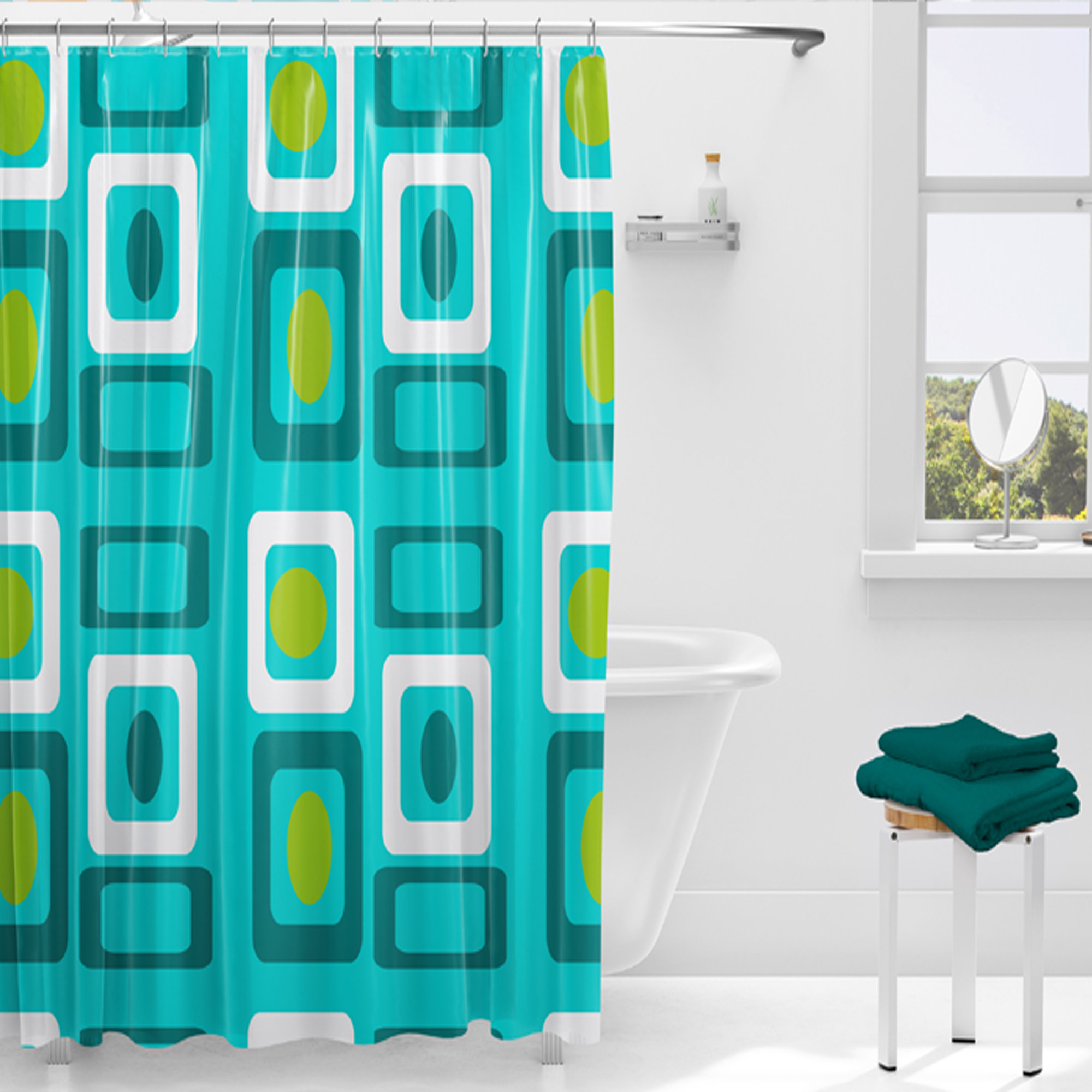 Corrigan Studio® Menoher Geometric Single Shower Curtain Wayfair