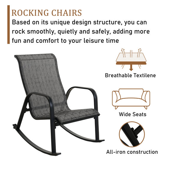 Red Barrel Studio® Outdoor Rocking Metal Chair | Wayfair