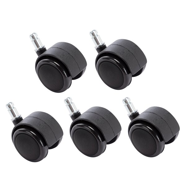 5 x 50mm Caster Chair Wheels Home Office Replacement Castor Swivel Wheel Black 