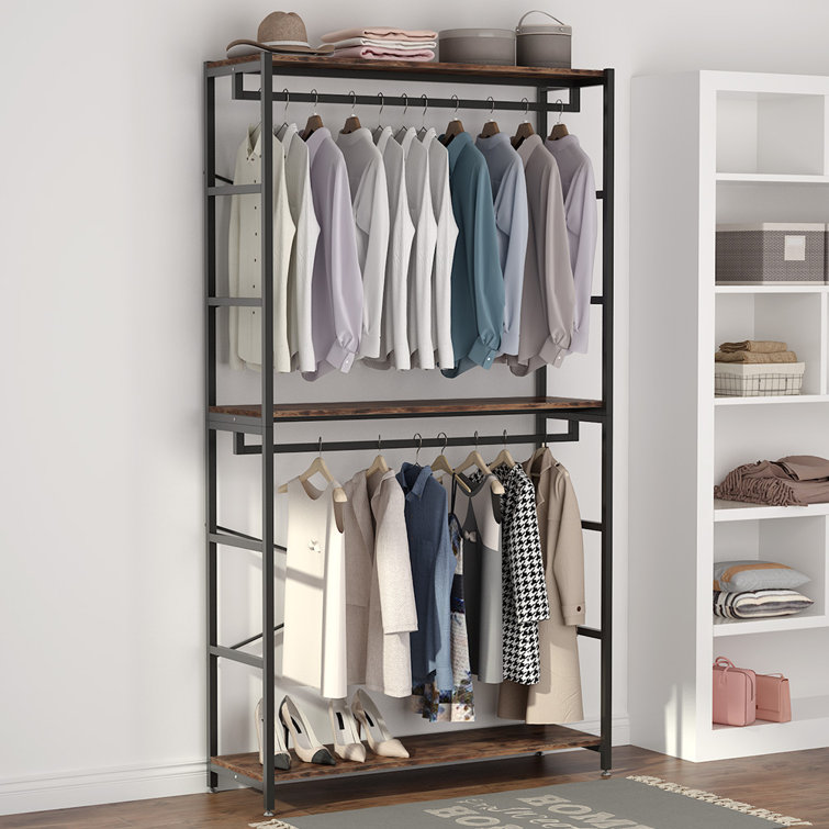 Unikito 86" Closet System, Corner Closets Organizer With Hanging Rods