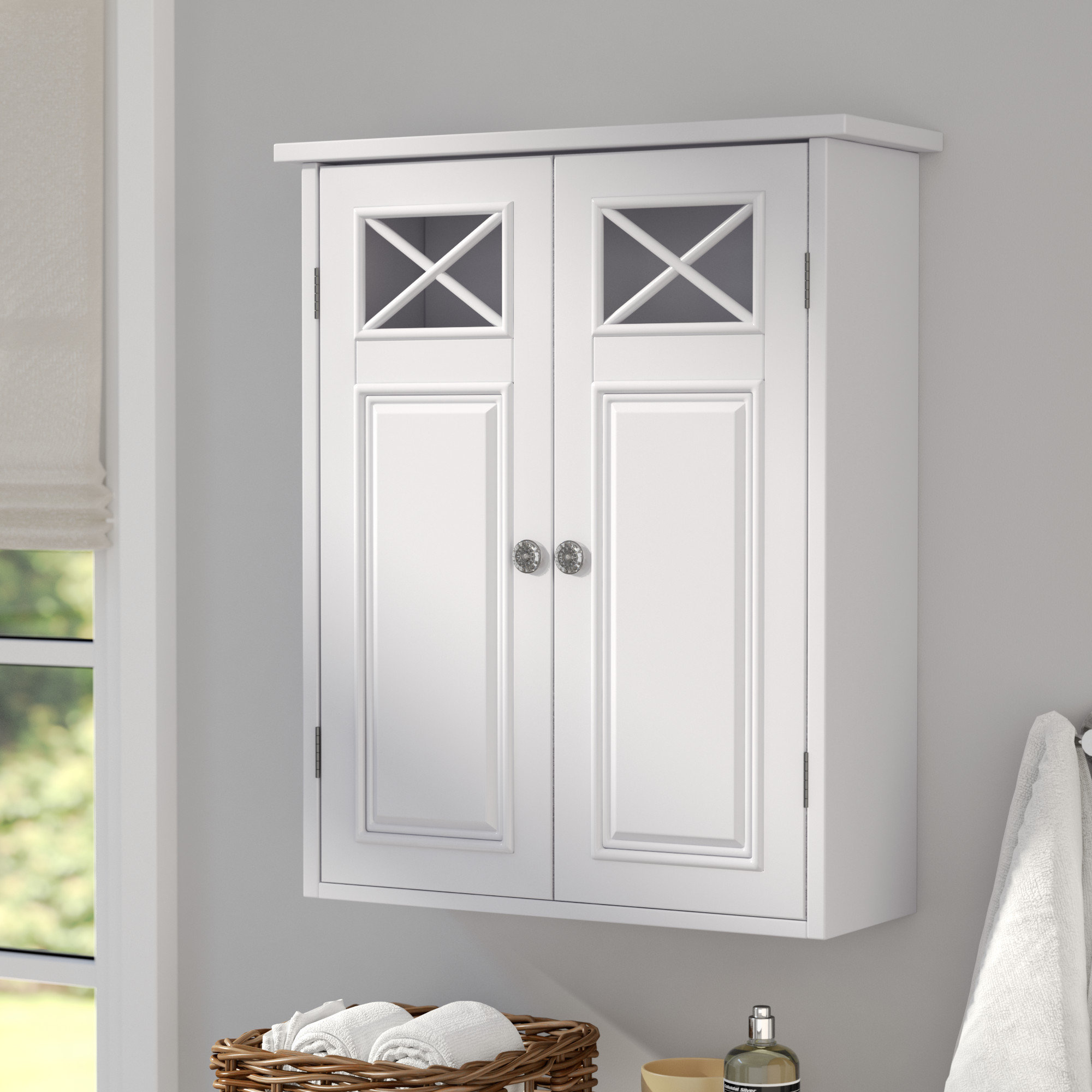 Beachcrest Home Woodley Removable Wooden Wall with Cross