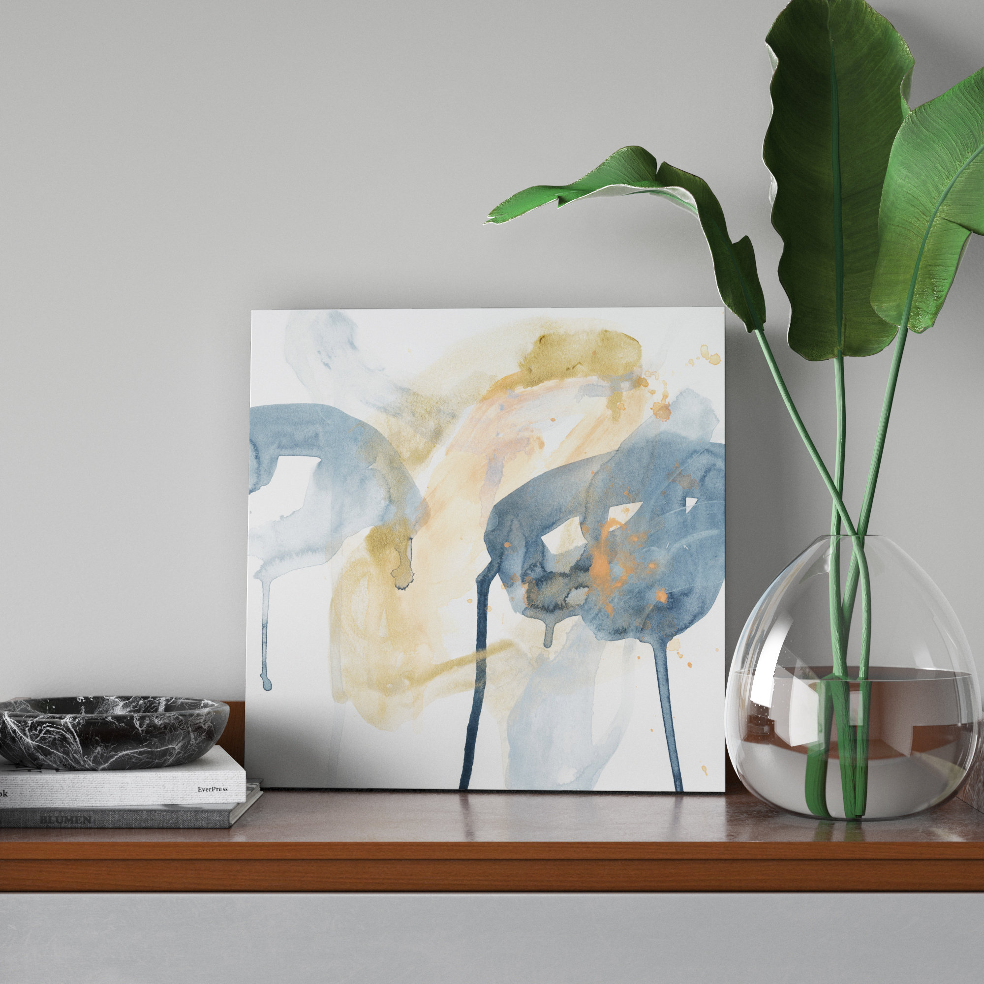 Ivy Bronx Barteld Liquid Blueprint VIII Wrapped Canvas Print