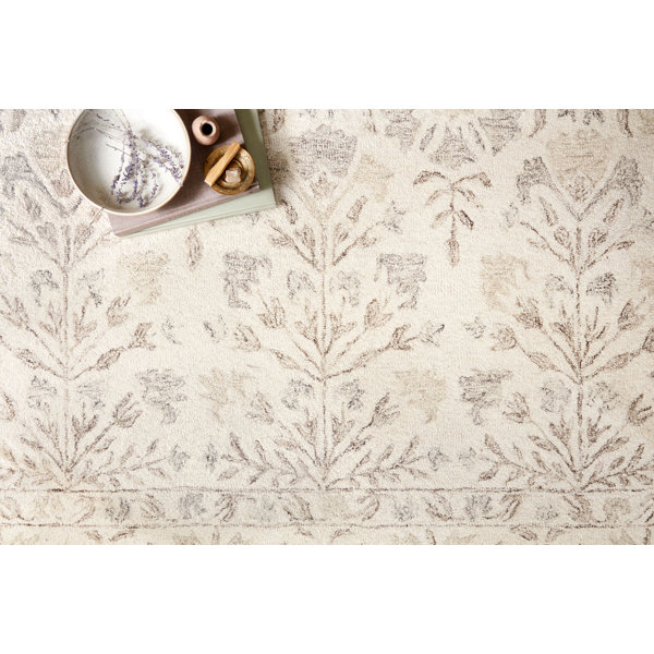 Birch Lane™ Aden Handmade Hand Hooked Wool Ivory/Neutral Rug & Reviews ...