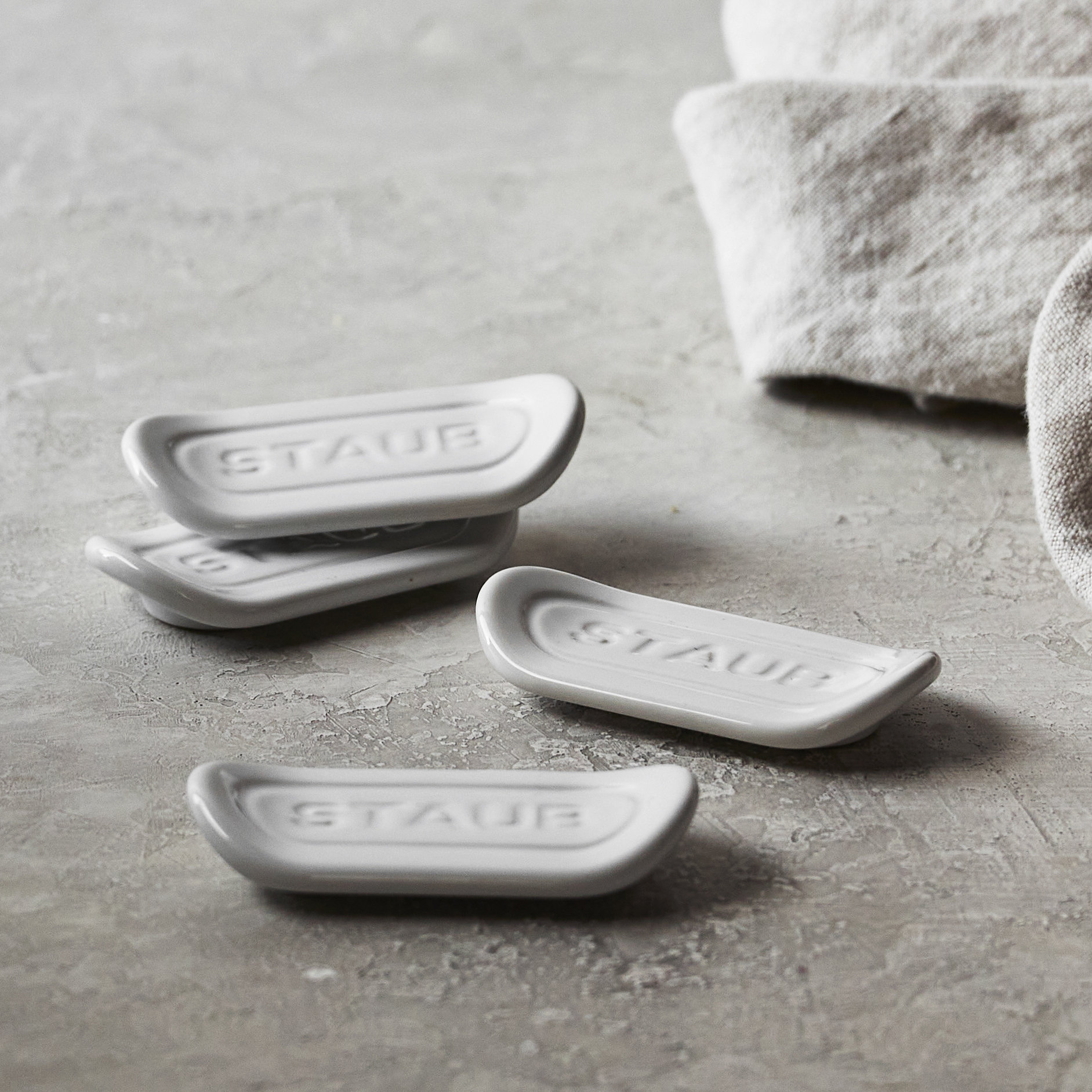 Staub White Ceramic Dinnerware Spoon Rest, Set of 4 Wayfair