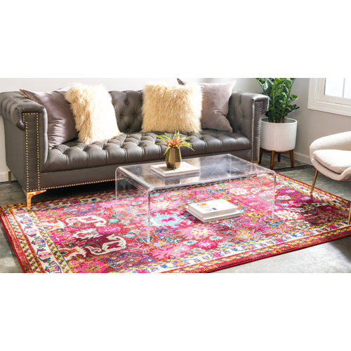 Langley Street Eddins Performance Burgundy/Blue Rug & Reviews | Wayfair