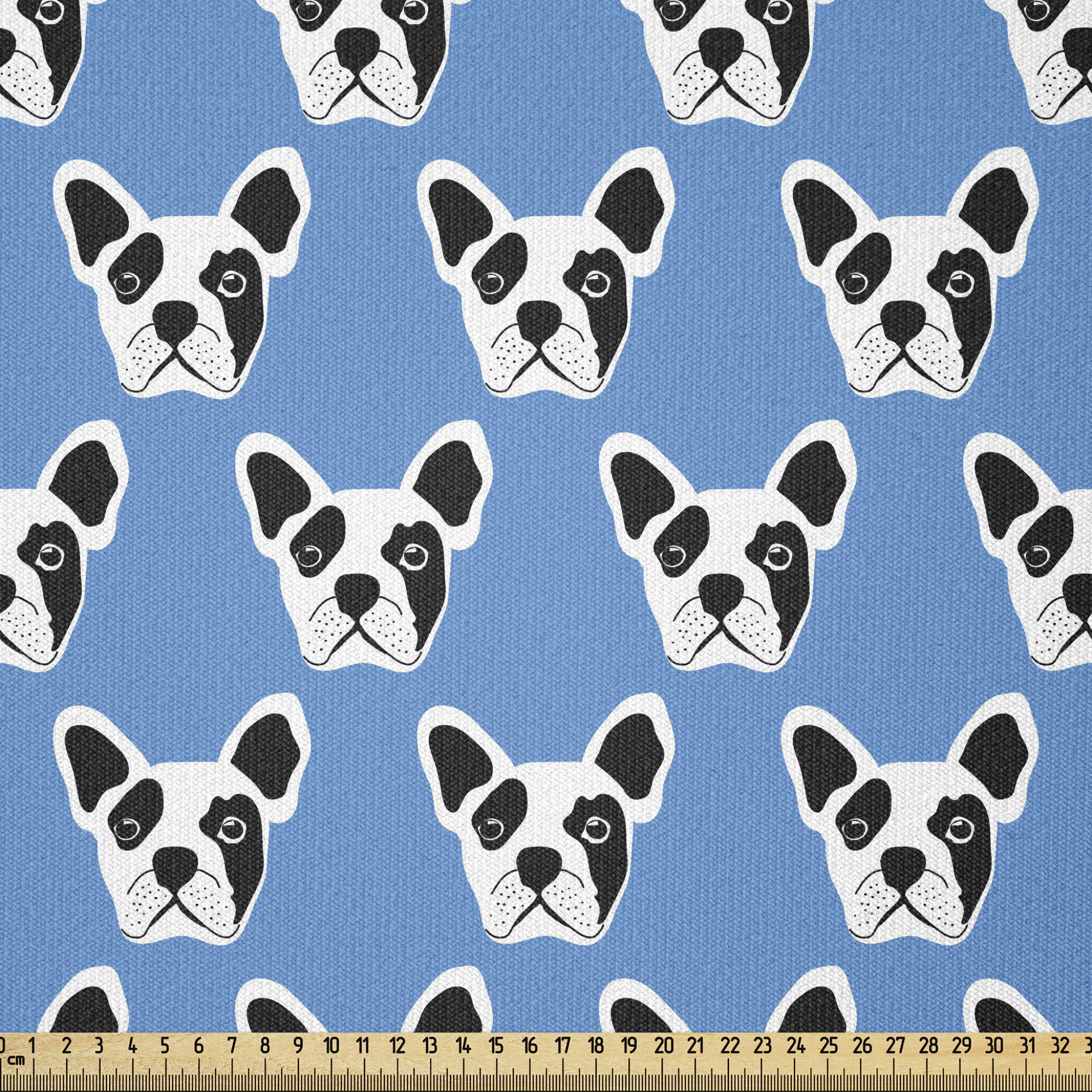 East Urban Home Bulldog Fabric By The Yard, Abstract And Hipster French  Bulldog Heads Funny Puppy Pattern Design,Square | Wayfair