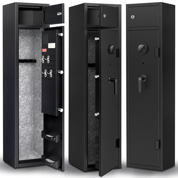 Theft-Resistant Compact Cash Trim Safe.2 ft Black 6w x 7d x 12h 