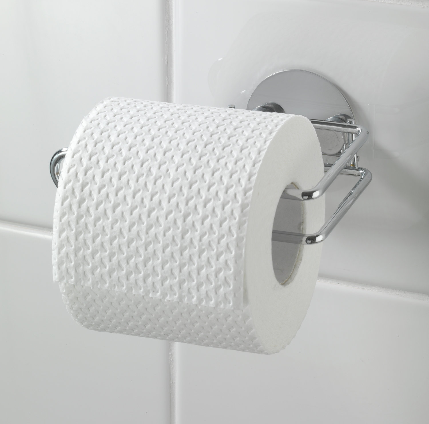 WENKO TurboLoc® Toilet Roll Holder Set of 2, Fixing without drilling