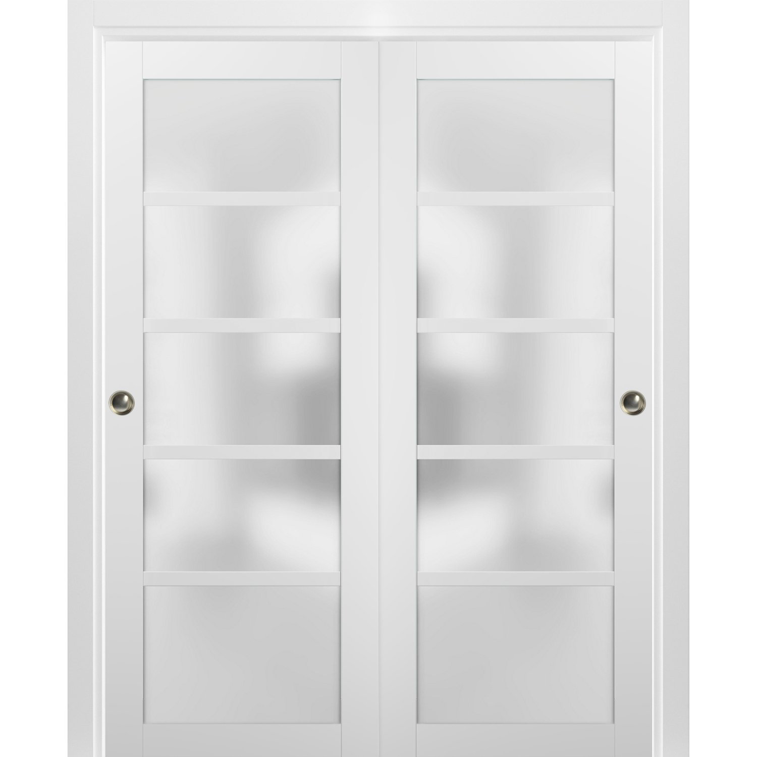 SARTODOORS Quadro Glass Sliding Closet Doors with Installation Hardware