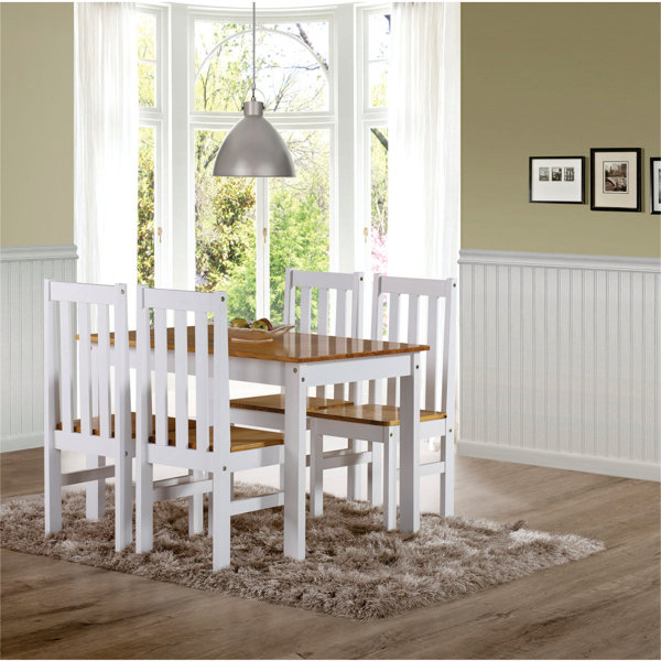 Red Barrel Studio® Willeford 4 - Person Pine Solid Wood Dining Set ...