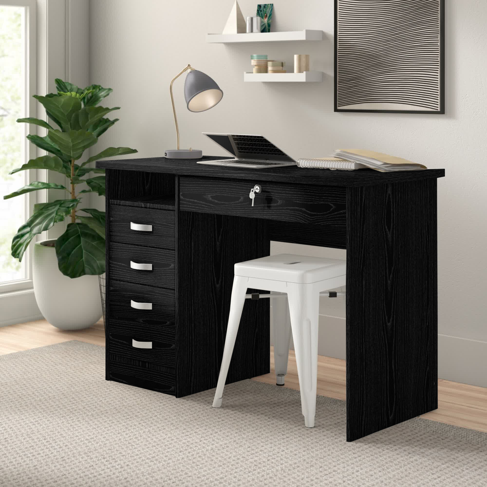 5 av Unfinished Solid Oak Wood Desk Drawer Pull Handle 3 3/4" Center-to-Center 
