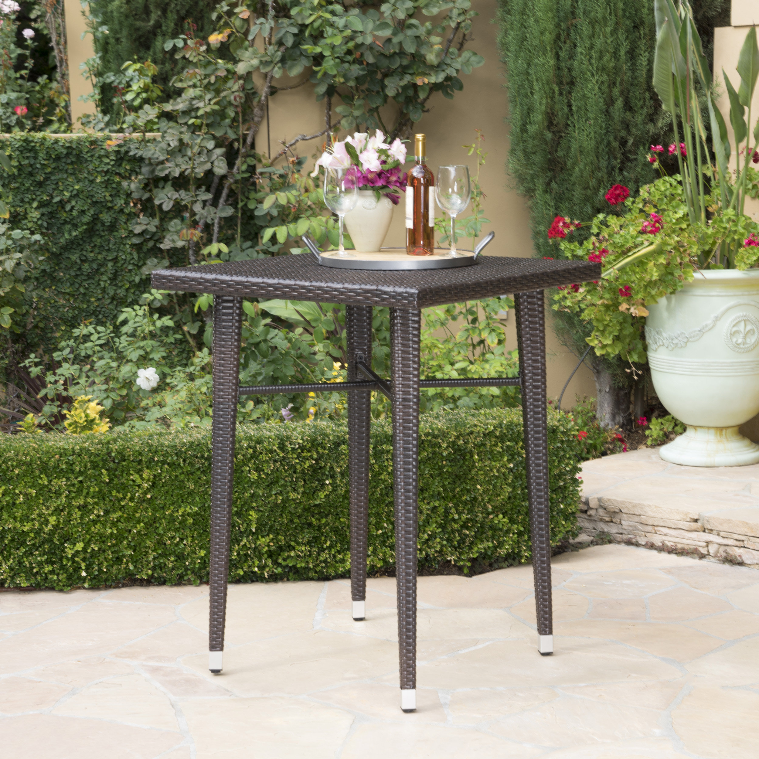 Alcott Hill® Hartwick Wicker/Rattan Bar Table & Reviews Wayfair
