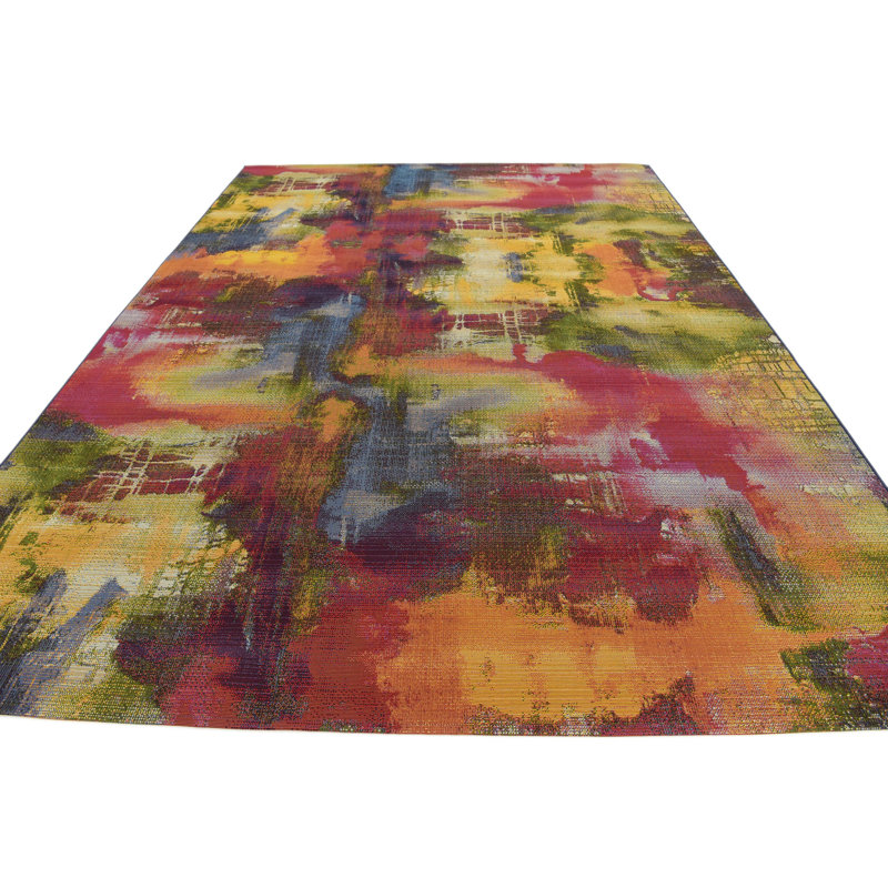 17 Stories Trona Green/Blue Indoor/Outdoor Rug & Reviews | Wayfair