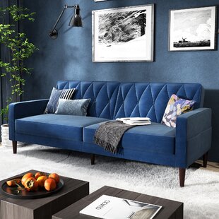 Blue Details about   Full Size Futon Metal Sleeper Sofa Bed Frame w/ Mattress Convertible Couch 