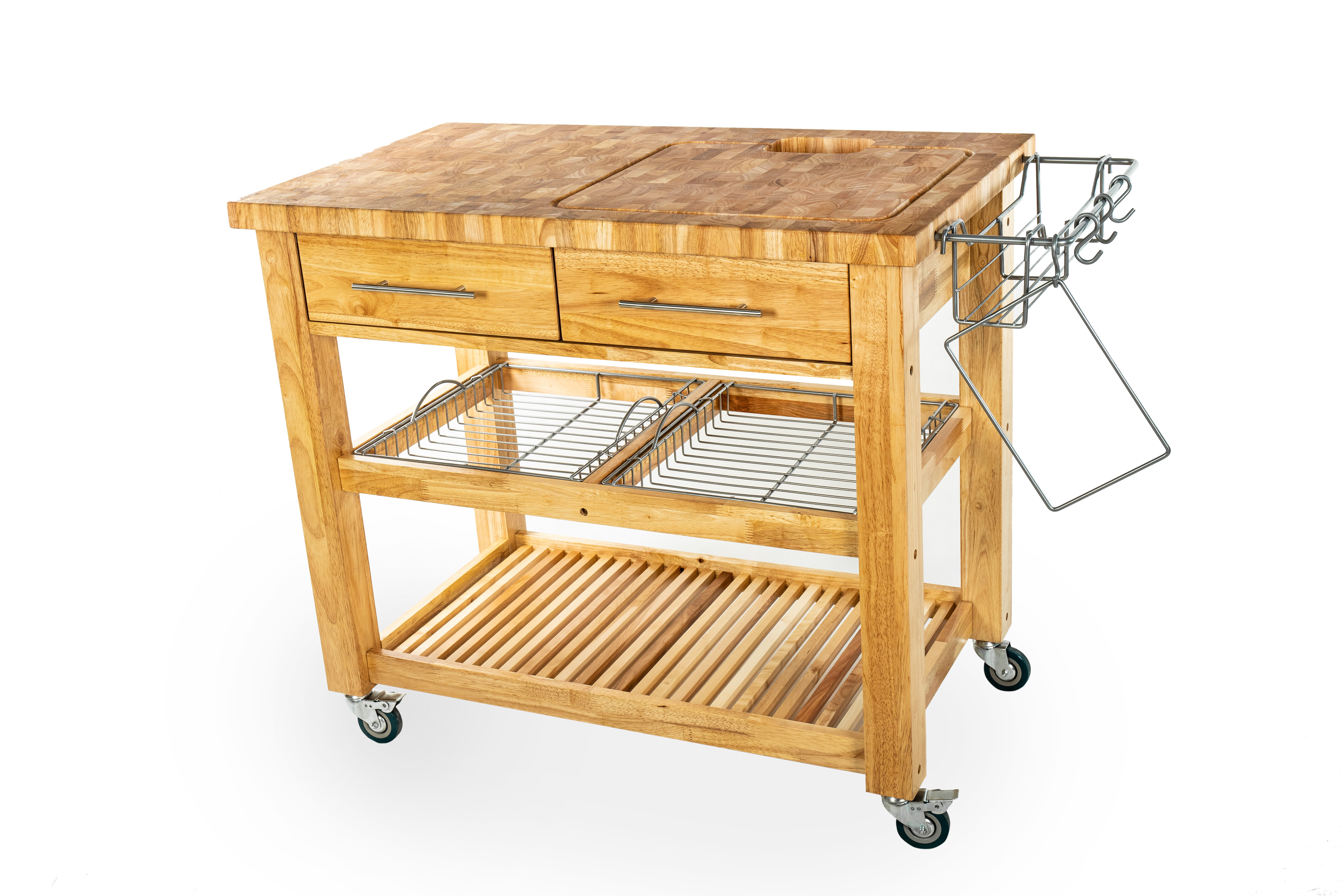 T&G Pembroke Kitchen Trolley Natural Endgrain top flat packed FREE DELIVERY19313 