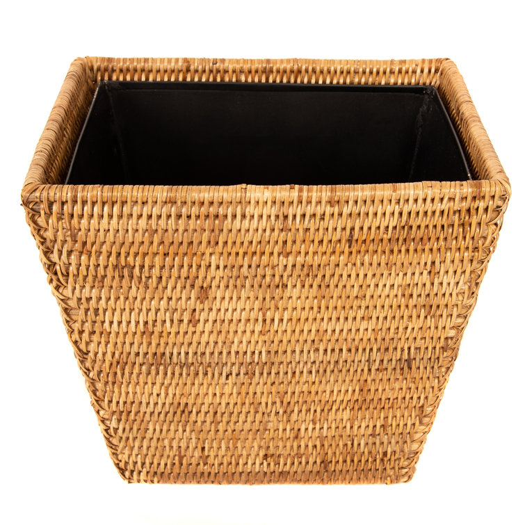 Hailee Rectangular Tapered with Metal Liner 3.5 Gallon Waste ...