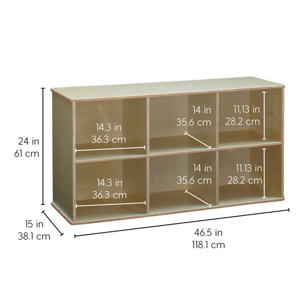 Factory Direct Partners Birch Furniture 6-Compartment Shelving Unit ...