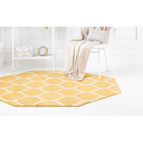 Bungalow Rose Llanet Performance Yellow Rug & Reviews | Wayfair