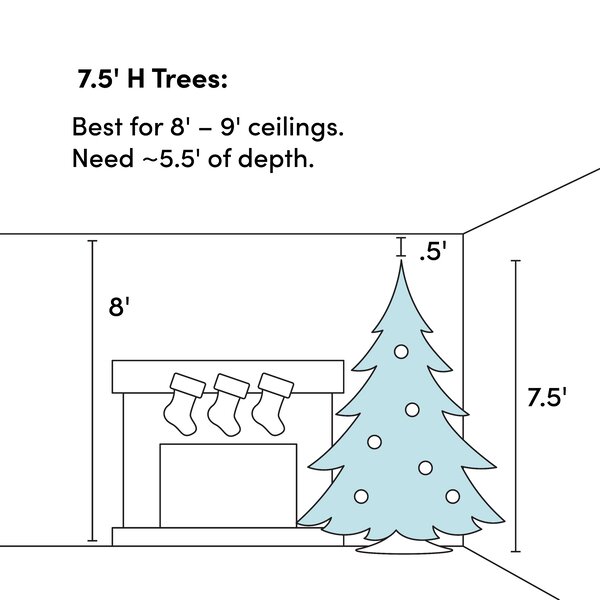 90'' Lighted Artificial Fir Trees Christmas Tree