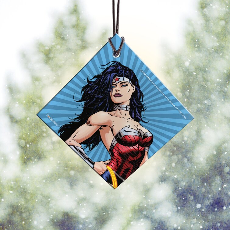 Trend Setters Justice League: Wonder Woman (Animated) Hanging Glass Diamond  Shaped Ornament | Wayfair