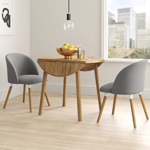 Skandinavischer Esstisch Rund und 2 Samt Sessel Weiß Küchentisch Set Retro Stuhl 