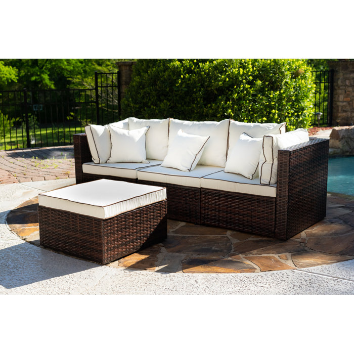 Burruss 84.5" Wide Outdoor Reversible Patio Sectional with Cushions