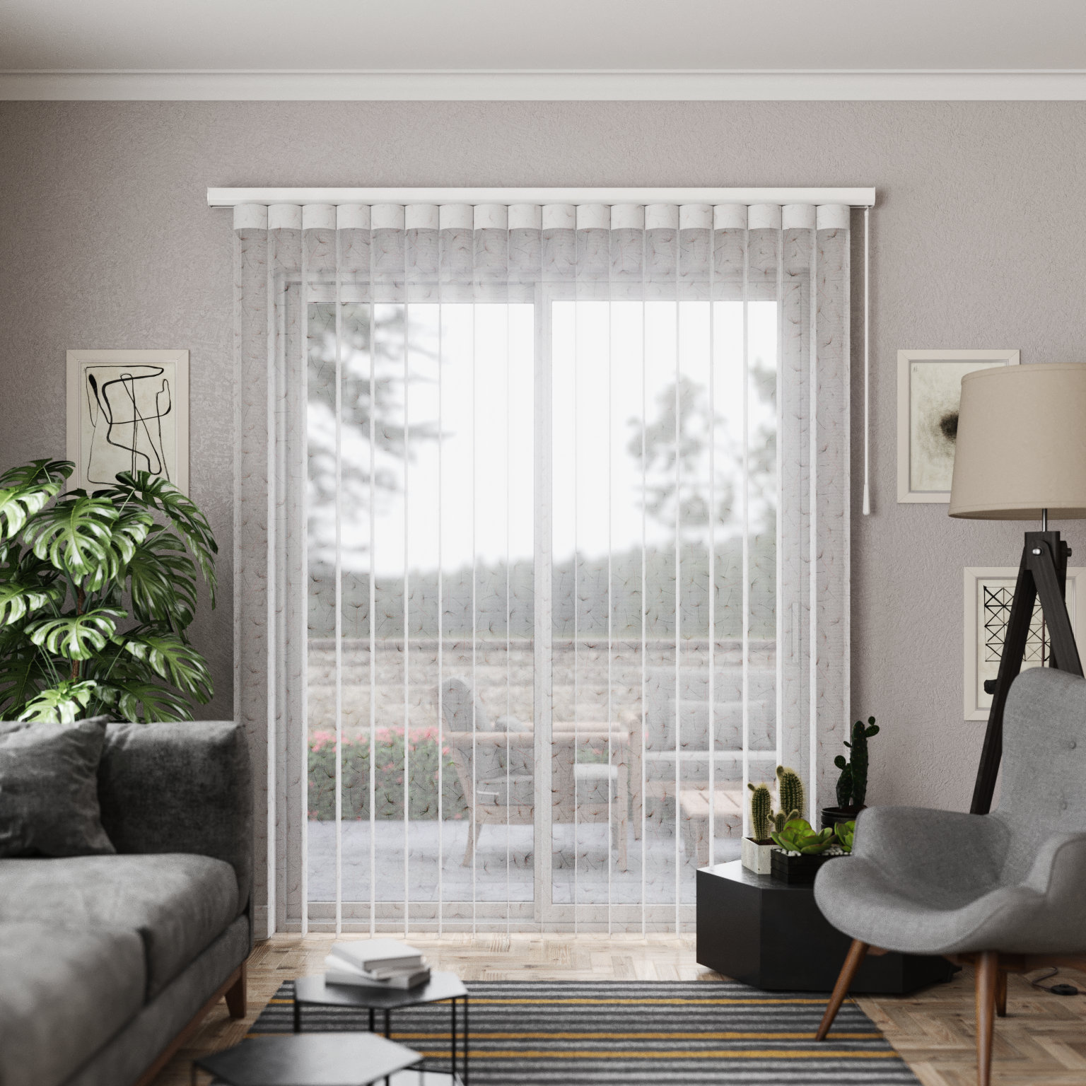 Symple Stuff Walkthrough Room Darkening White Vertical Blind Wayfair