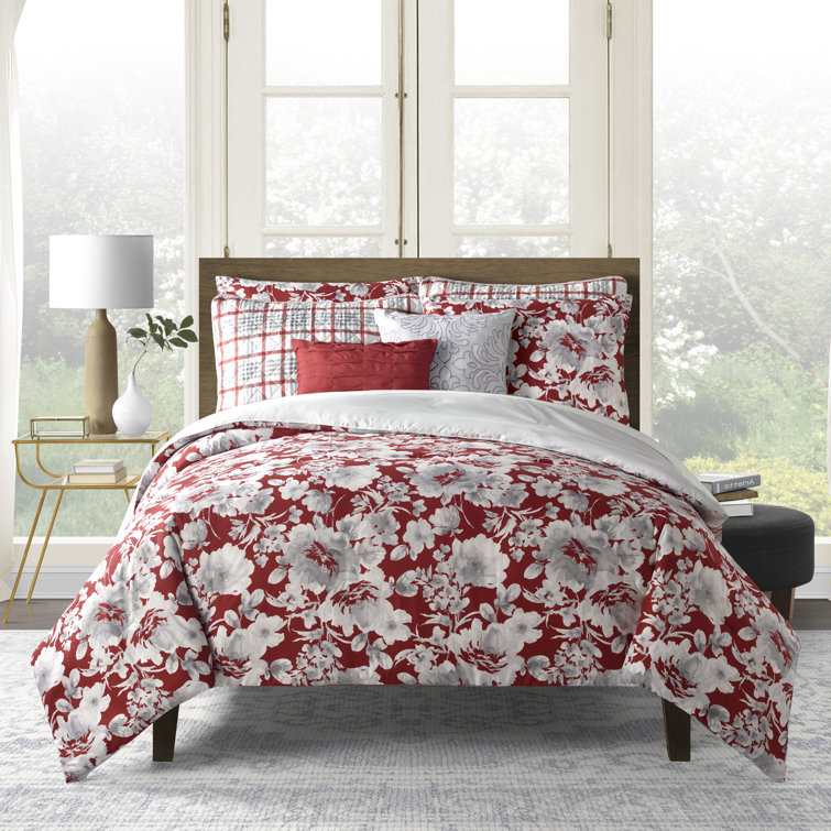 Lanwood Eva 8-Piece Comforter Set, Red, Queen
