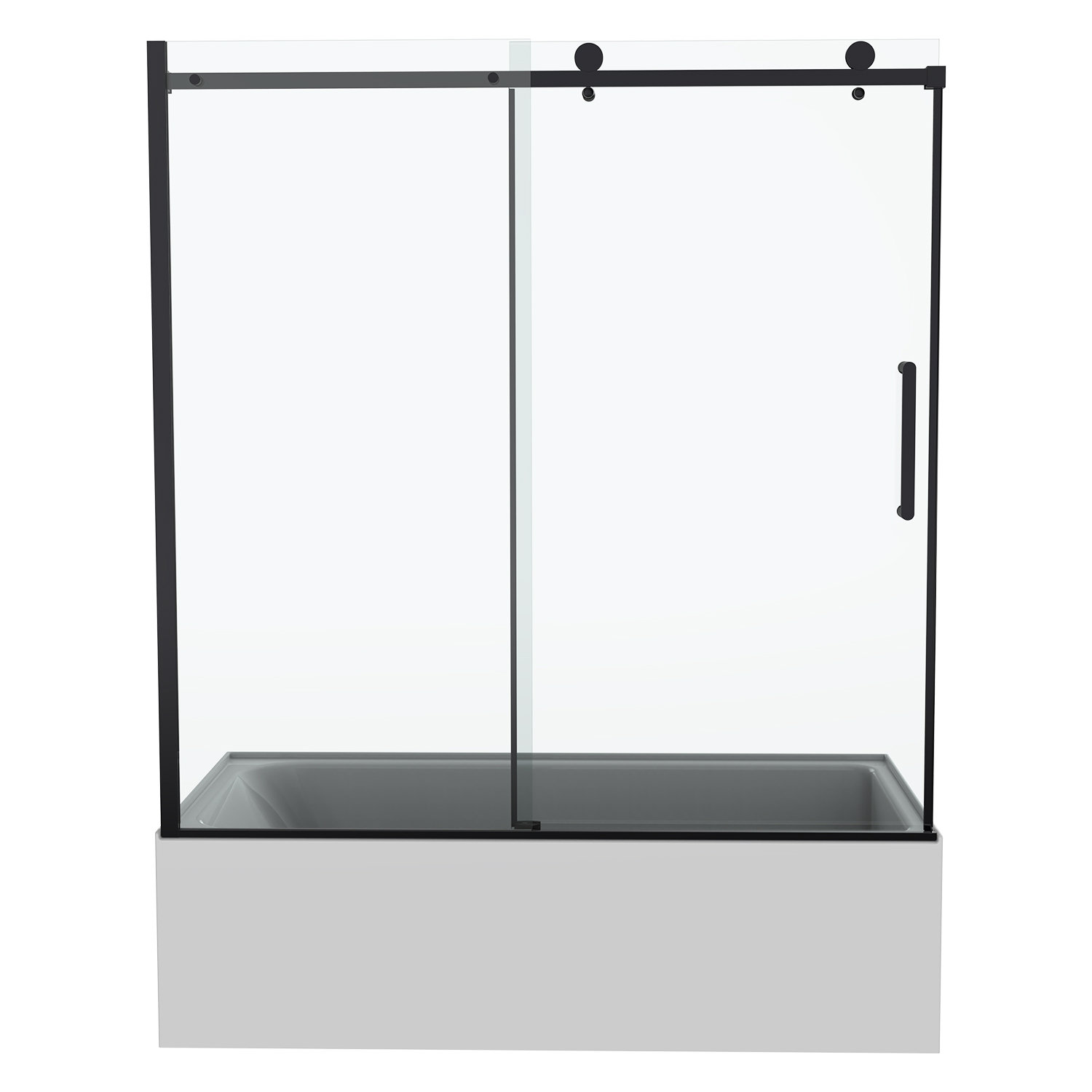 MOHOME 55" 59" W x 60" H Single Sliding Frameless Tub Door Wayfair