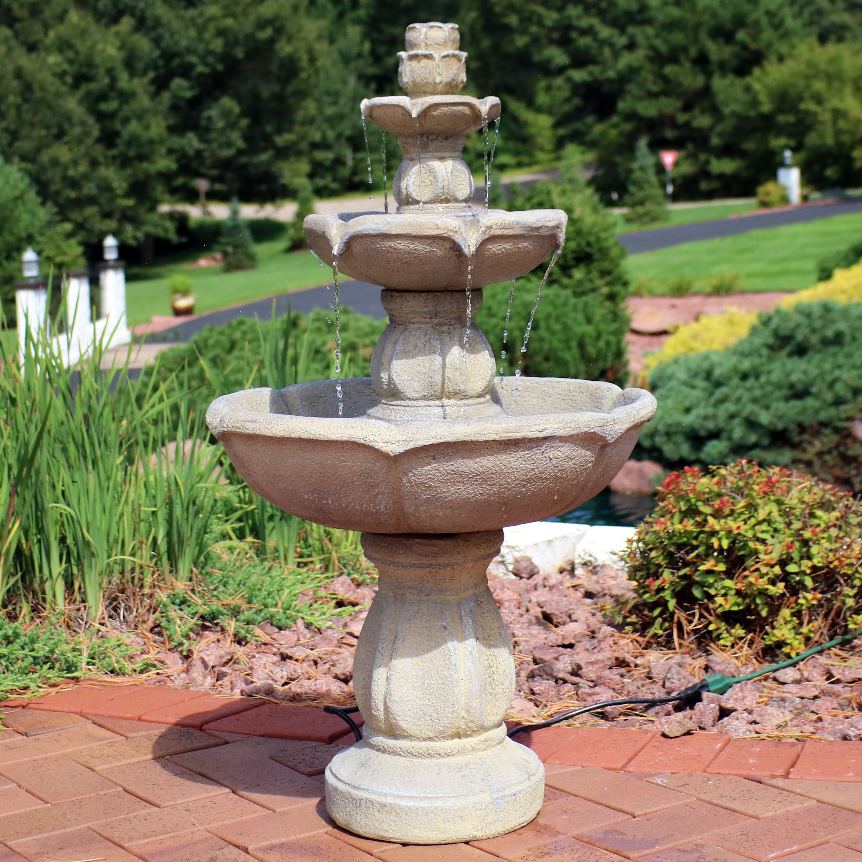 Darby Home Co Rolf Fiberglass Outdoor Water Fountain & Reviews Wayfair