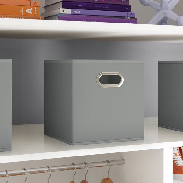 Cube Organizer Storage Basket Bin Fabric Cubicle Compartments Closet Cubbie Blue 