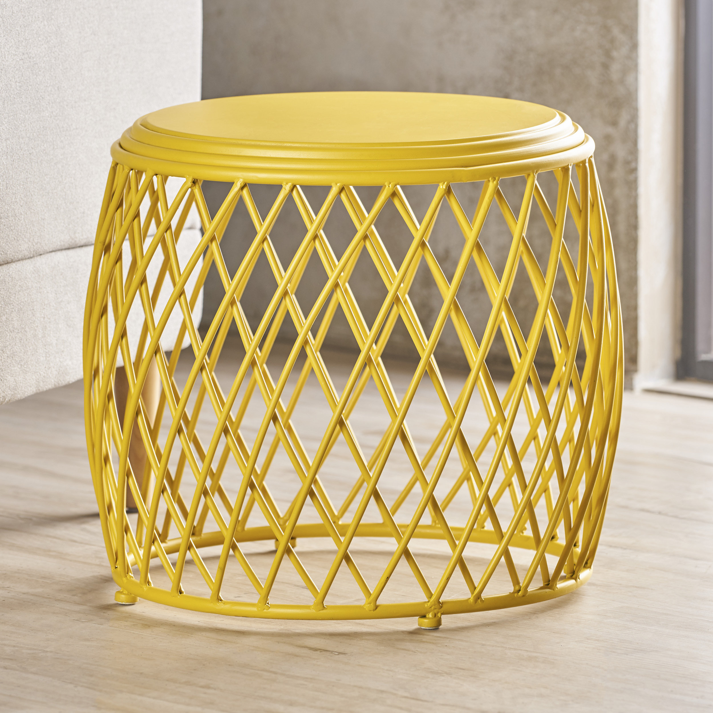 Wrought Studio Milano Drum End Table & Reviews Wayfair